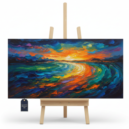 Large Abstract Canvas Wall Painting, Modern Handmade Art for Home & Office Decor